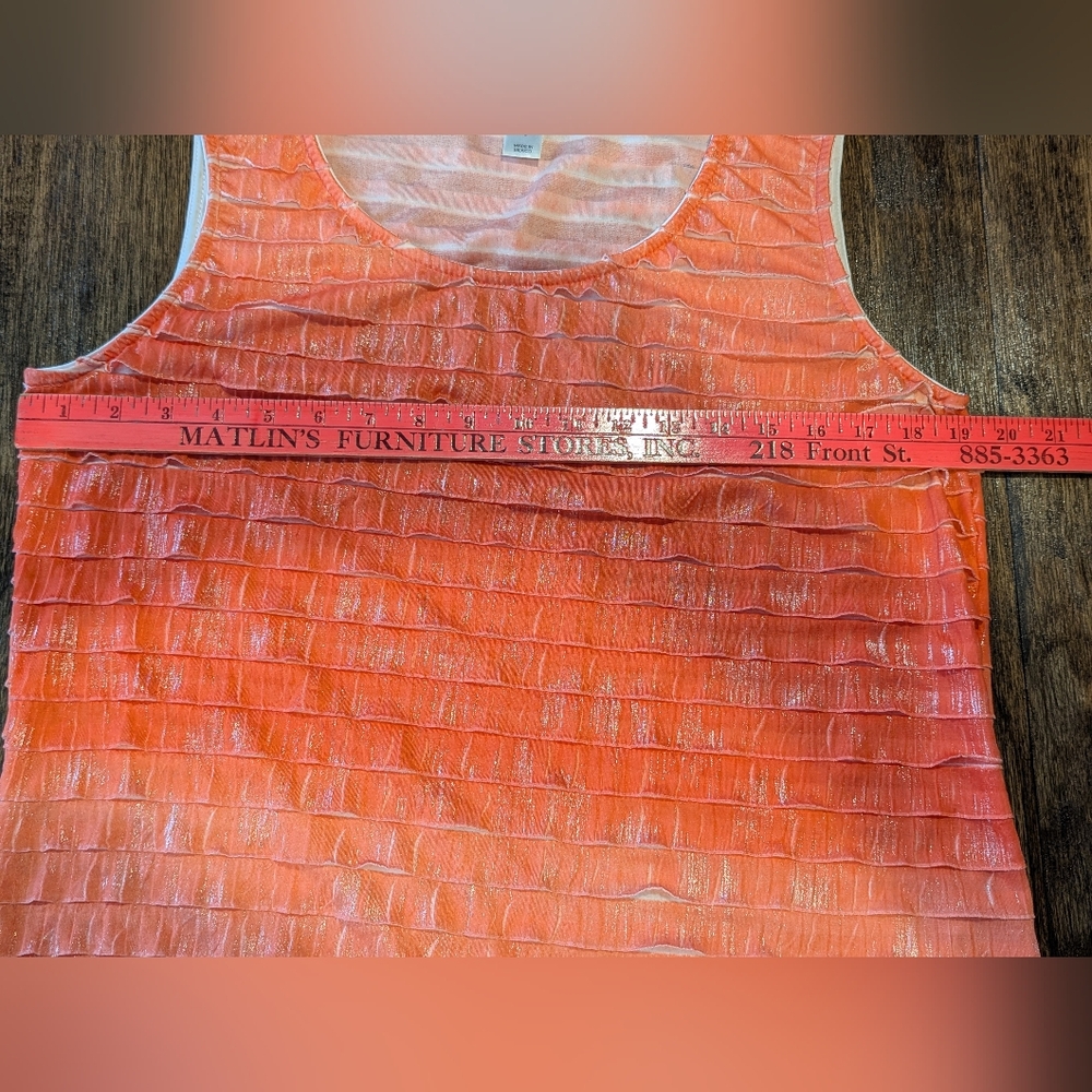 Christopher & Banks Orange Ruffled Tank Top - Picture 8 of 10
